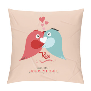 Personality  Valentine Bird Couple Kissed Lovely Pillow Covers