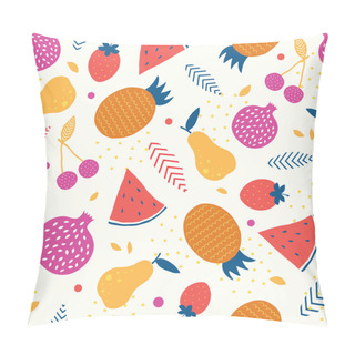 Personality  Vector Colorful Tasty Fruit Seamless Pattern Background Pillow Covers