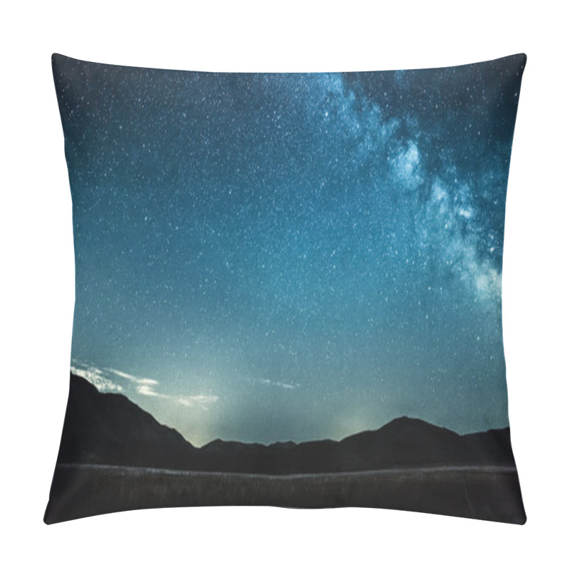Personality  Night Sky Stars With Milky Way On Mountain Background Pillow Covers