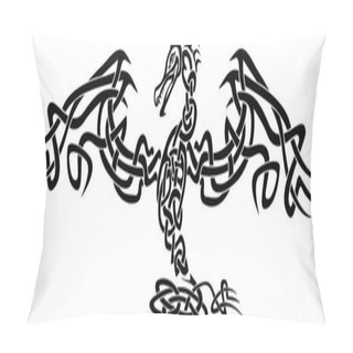 Personality  Imposing Stylized Celtic Knot Dragon Tattoo Illustration Pillow Covers