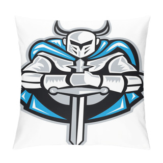 Personality  Knight With Sword And Cape Front Retro Pillow Covers