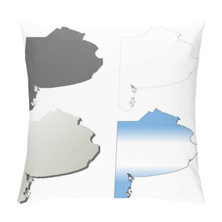 Personality  Buenos Aires Blank Outline Map Set Pillow Covers