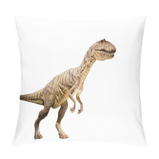 Personality  Restoration Of An Allosaurus (Allosaurus Fragilis) Dinosaur Isolated. Pillow Covers