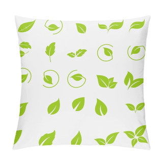 Personality  Vector Collection With Green Leaves In Flat Style For Icons And Graphic Design Pillow Covers