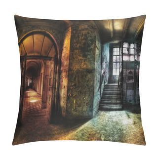 Personality  Abandoned Hallway Panorama Pillow Covers