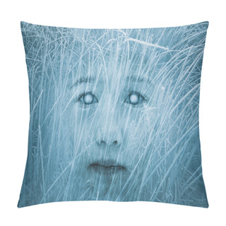 Personality  Haunted Zombie Kid Face Pillow Covers