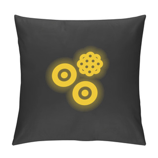Personality  Blood Cells Yellow Glowing Neon Icon Pillow Covers