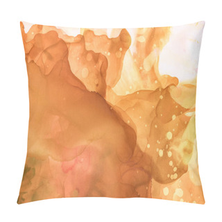 Personality  Beautiful Brown Splashes Of Alcohol Ink As Abstract Background Pillow Covers
