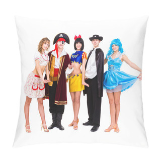 Personality  Dancers In Carnival Costumes Posing Pillow Covers
