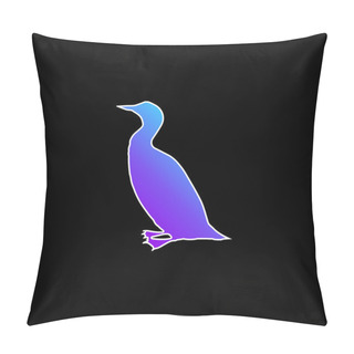 Personality  Bird Loon Shape Blue Gradient Vector Icon Pillow Covers