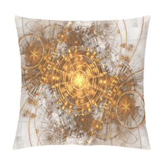 Personality  Gold Fractal Time Machine, Digital Artwork For Creative Graphic Design Pillow Covers