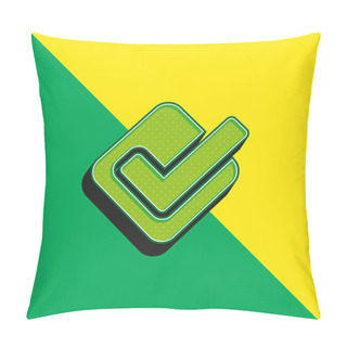 Personality  Accept Green And Yellow Modern 3d Vector Icon Logo Pillow Covers