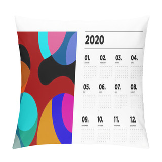 Personality  New Year Calendar With Abstract Motif, Simply Vector Illustration Pillow Covers