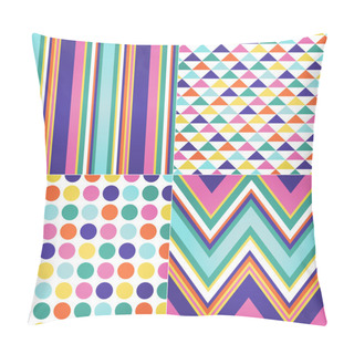 Personality  Seamless Stripes, Zig Zag And Polka Dots Background Pillow Covers