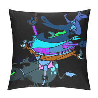 Personality  Cartoon Cowboy Riding Pillow Covers