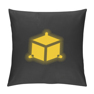 Personality  3d Modeling Yellow Glowing Neon Icon Pillow Covers