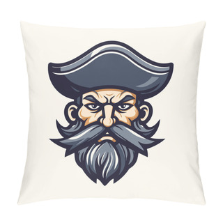 Personality  Pirate Captain With Beard And Mustache. Vector Illustration For Your Design Pillow Covers