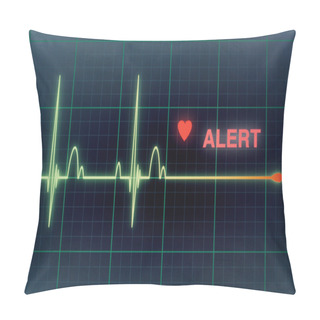 Personality  Heart Beats Cardiogram On The Monitor. Pillow Covers