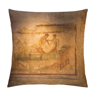 Personality  Two Thousand Years Old Roman Antique Erotic Fresco In Pompeii, I Pillow Covers