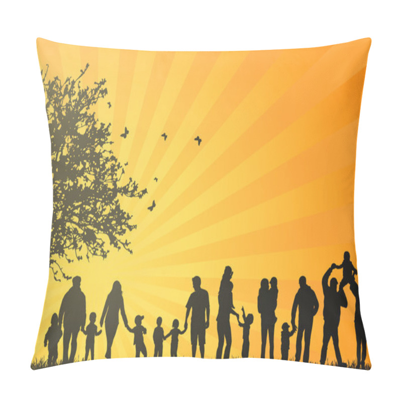 Personality  Big family silhouettes pillow covers