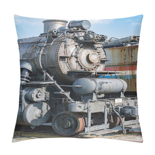 Personality  Old Steam Engine Iron Train Detail Close Up Pillow Covers