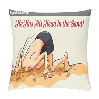 Personality  A Boy Putting His Head In The Sand Pillow Covers