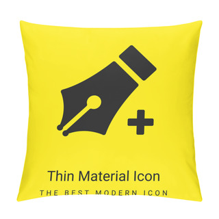 Personality  Add With Pen Tool Minimal Bright Yellow Material Icon Pillow Covers