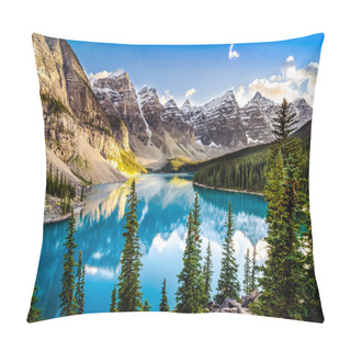 Personality  Landscape Sunset View Of Morain Lake And Mountain Range Pillow Covers