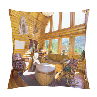 Personality  Close Up On The Living Room In A Cabin Pillow Covers