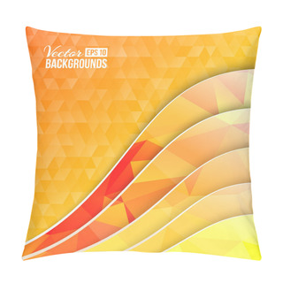 Personality  Orange Triangles And Waves Pillow Covers