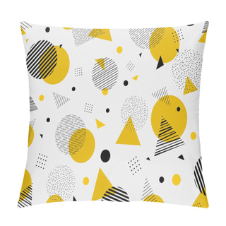 Personality  Abstract Geometric Yellow Black Colors Pattern Modern Decoration Pillow Covers