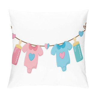 Personality  Baby Clothes And Feeding Bottle Pillow Covers