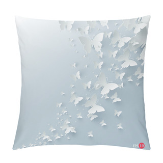 Personality  Vector Background With Paper Butterflies Pillow Covers