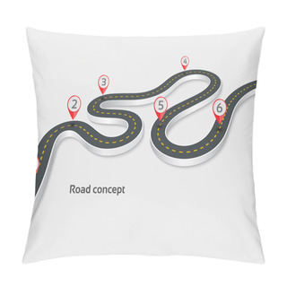 Personality  Winding 3d Road Infographic Concept On A White Background. Timel Pillow Covers