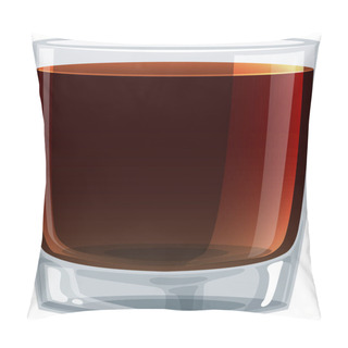Personality  Vector Graphic Of A Full Glass Of Dark Liquid Pillow Covers