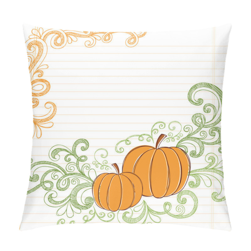 Personality  Autumn Pumpkins Sketchy Back To School Style Vector Doodles Pillow Covers