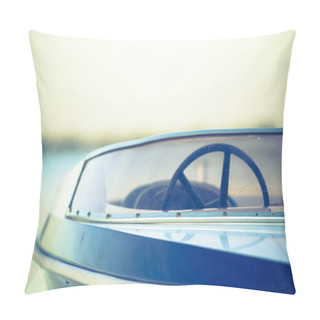 Personality  Detail Of Anchored Speed Motor Boat Yacht Pillow Covers