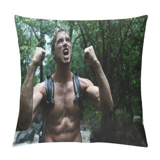 Personality  Man In Jungle Rainforest Pillow Covers