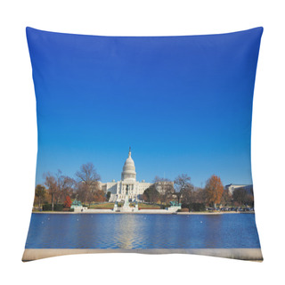 Personality  The United States Capitol Behind The Capitol Reflecting Pool In Washington DC, USA Pillow Covers