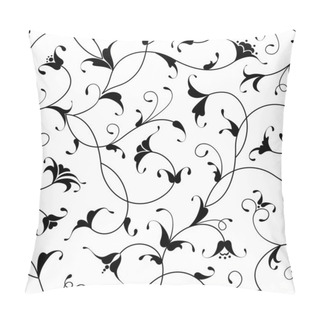 Personality  Floral Oriental Black Isolated Seamless Background Pillow Covers