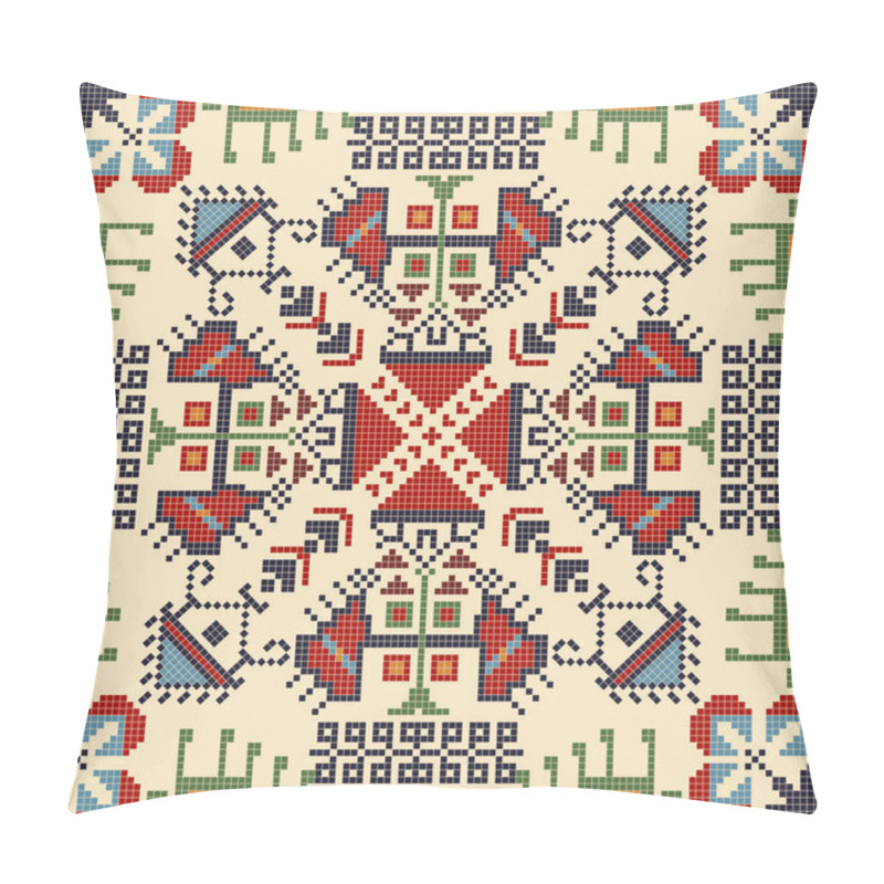 Personality  Traditional Bulgarian embroidery vector pattern pillow covers
