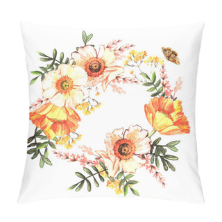 Personality  Wreath With Delicate Flowers Pillow Covers