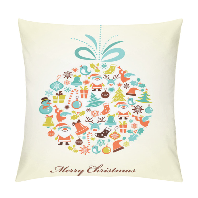 Personality  Retro Christmas Background With The Xmas Ball Pillow Covers