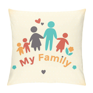 Personality  Happy Family Icon Pillow Covers