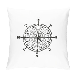 Personality  Conpass Isolated Navigation Symbol, Vector Pillow Covers