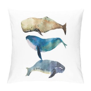 Personality  Watercolor Realistic Whales Pillow Covers