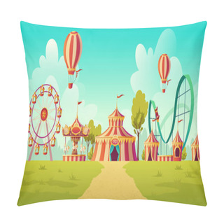 Personality  Amusement Park With Circus Tent And Carousel Pillow Covers