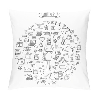 Personality  Business Icons Set Pillow Covers