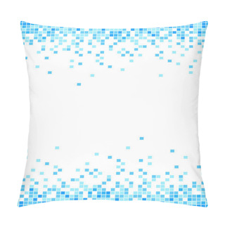 Personality  Abstract Blue Mosaic Frame Background - Illustration. Pillow Covers
