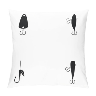 Personality  Fishing Baits Icon Set Pillow Covers